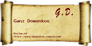Ganz Domonkos névjegykártya